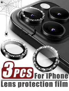 3 paquetes, Película para lente de cámara de , protector de lente de flash, cubierta de lente, protector de lente, adecuado para las series 11/12/13/14/15/16/16 Plus/16 Pro/16 Pro Max, accesorios de teléfono móvil, adecuado para fundas de teléfono móvil, negro, aplicable a protección diaria, oficina, hogar, cubierta de cámara de teléfono a prueba de agua, a prueba de golpes, resistente a arañazos