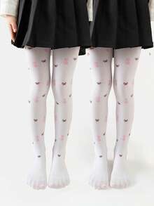 2 件儿童卡通印花舞蹈紧身裤，多功能连体裤 - 黑色 - 查看 25