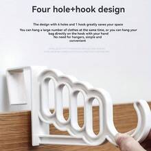 قطعة واحدة من رف تجفيف الملابس القابل للطي ذو 5 فتحات، رف تخزين وتنظيم متعدد الوظائف، مناسب للغرف النوم والحمامات والشرفات والخزائن.