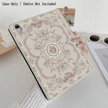 1pc Vintage Floral Pattern Elegant Luxury Protective Case With Pencil Slot, Compatible With IPad 10.9/10.2/Air 5th Gen/Pro 11/10th Gen/9.7/Air 2/IPad (7th Gen)/IPad (8th Gen)/IPad Air 4/5/IPad Pro 11/IPad 10th Gen 10.9" (2022)/IPad Air 13" (M3 2025)/IPad Air 11" (M3 2025)/IPad 11" (A16 2025), Galaxy Tab S10+/S9/A9, With Auto Sleep/Wake Function - Multicolor - View 10