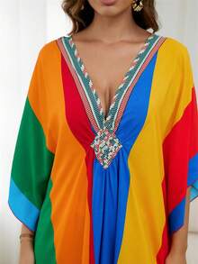 Bohemian Printed Robe Homewear Mexican Dress Women's Robe Maternity Homewear Holiday Clothing - Multicolor - View 3