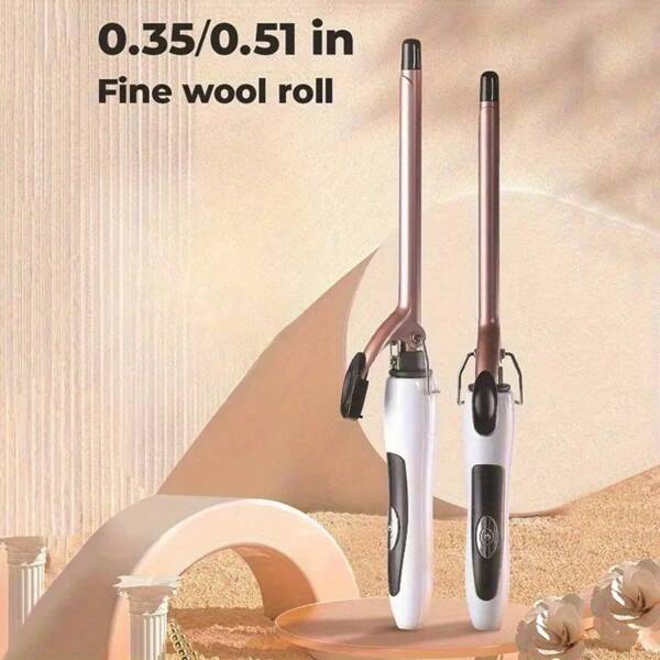 K·SKIN Tenacilla de cerámica de 9/13 mm, sin cargos de importación, vara de rizado compacta con ajuste de temperatura, diseño ergonómico para cabello largo y corto, uso en salón y hogar, estructura duradera, herramienta de peinado de moda