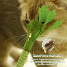 1pc Realistic Celery & Silvervine Cat Toy With Bell, Durable Chew Toy For Pets