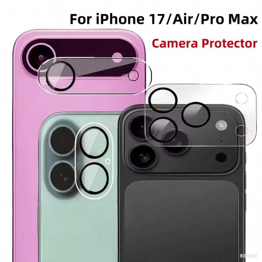 2pcs Camera Lens Protector Film Compatible With IPhone 17 Pro Max/17 Air/17 Pro Max, Full Coverage High Definition Lens Protection Applicable To Daily Shield, Office, Home Phone Camera Cover Waterproof Shockproof Anti-Fall Anti-Fall Scratch Resistant Anti-Fingerprint - Clear - View 1