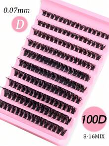 8-16mm Curl D 200/160pcs Cluster False Eyelashes, 100D/80D/60D/40D/30D Fluffy Thick Individual False Eyelashes, Faux Mink Lashes, Reusable DIY Eyelash Extension, Suitable For Beginners To Easily Create Perfect Lashes At Home, Gift For Women And Girls, Eyelash Cluster, Individual False Lashes - Multicolor - View 3