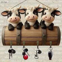 2D Flat Wall Decoration Storage Hooks - Animal Model Decoration Hooks For Storing Keys, Pendants And Bags - 杏色 - 查看 3