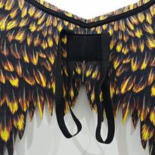 3D Printed Angel Wings Costume| Realistic Non-Woven Fabric Wings For Cosplay, Halloween, Theme Parties - 黑金 - 查看 6