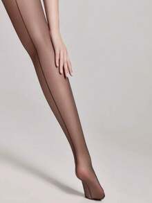 1 Stück Damen Super Dünne Schwarze Vertikale Gestreifte Enge Leggings, Atmungsaktive Schwarze Strumpfhose, Sexy Unsichtbare Hochwertige Strumpfhose