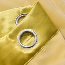 2 片双层遮光窗帘，带系带，白色刺绣薄纱，索环顶部隔热窗帘 - 金色 - 查看 5