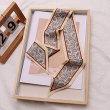 4pcs Korean Style Small Silk Scarf, Versatile Hair Tie, Neck Scarf, Suitable For Spring, Autumn, All Seasons - Multicolor - View 9