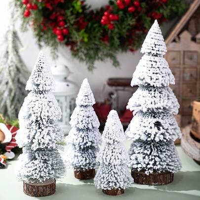 Tabletop Mini Christmas Tree, 17.81" Artificial Christmas Tree Miniature Pine Christmas Tree With Linen Base Perfect For Christmas Decorations, Home, Kitchen, Dining Table Best Gifts Birthday Home Decor Room Decor Winter Christmas Decorations Home Christmas Gifts Christmas Decor