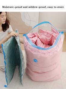 1/3/5 حقيبة تخزين فراغية موفرة للمساحة، حقيبة سفر بلاستيكية محمولة، حقيبة تخزين الملابس، حقيبة تخزين فراغية من البولي إيثيلين تيريفثالات، حقيبة تخزين فراغية شفافة بسيطة للاستخدام المنزلي للملابس والبطانيات والقمصان، منظم مساحة منزلي لغرفة النوم والحمام والخزانة.