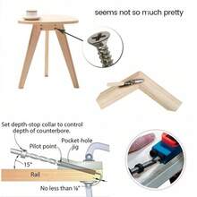 Pocket Hole Jig Kit, 15 Piece 15 Degree Angle Angled Hole Locator Locator Drill Bit Hole Jig Jig Kit Woodworking Locator Woodworking Guide Tool Pin Drill Woodworking Kit 6/8/10 Mm LIBERHAUS