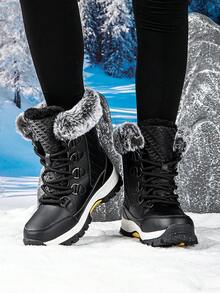 Neue winterwarme Outdoor-Schneestiefel, Damenschuhe in Große Größen, Paar Hochschaft-Wanderstiefel