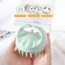 فرشاة تدليك فروة الرأس من سندي، فرشاة تقشير فروة الرأس بشعيرات سيليكون ناعمة، مقشر فروة الرأس لإزالة القشرة، فرشاة تدليك فروة الرأس لنمو الشعر، فرشاة شعر رطبة وجافة لعناية فروة الرأس، باللون الأخضر