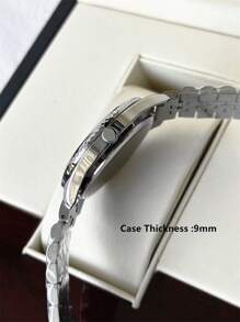 Pablo Raez 1 件魅力男士手表著名顶级全新豪华 SUS304 不锈钢 50 米防水日历时钟男士银色实心金属重钢休闲时尚石英表男士阿拉伯数字刻度夜光指针黑色高级商务腕表适合日常使用送给父亲或男性朋友的圣诞节和新年礼物 - 白色 - 查看 8