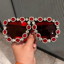 1 Pc Large Frame Red  Retro Fashion   Pilot - 綠色 - 查看 5