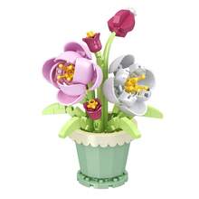 1 Micro Particle Potted Flower Building Blocks, DIY Colorful Flower Series Building Blocks, Decoration Bouquet, Suitable For Birthday, Father's Day, Mother's Day, Teacher's Day, Holidays, Weddings, Graduations, New Year, Christmas Gifts - Multicolor - View 12