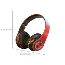 Wireless Noise Reduction Bluetooth Headset, Headphones Bluetooth 5.3 Subwoofer Mobile Computer Game Music Sports Over Ear Earphones, Upgraden Bluetooth Headphones Wtih LED Lights, Portable Folding Headphone Active Noise Canceling Headphones, Wireless Headphones With Deep Bass, USB Rechargeable Wireless Earbuds For Work Sports Game Music - 紅色 - 查看 10
