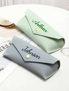 Personalized Genuine Leather Eyeglass Case, Soft Eyeglass Case, Bridesmaid Gift, Wedding Favor, Anniversary Gift, Mother's Day Gift, Gift For Her - Multicolor - View 3