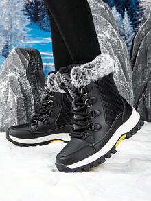 Neue winterwarme Outdoor-Schneestiefel, Damenschuhe in Große Größen, Paar Hochschaft-Wanderstiefel