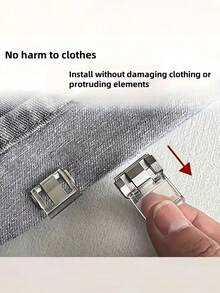 2pcs Invisible Trouser Leg Shortener Clips, Prevents Pants From Dragging, No-Sew Hidden Leg Closure Device, Pants Leg Fixator, No Nails, No Sewing, Keeps Bottom Hems From Dragging, Suitable For Jeans, Trousers, Daily Life, Prevent Pants Legs From Dragging, No Sew Hidden Leg Closing Device, Anti-Drag Hem Clips