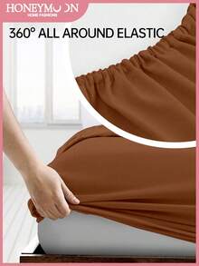 1pc Supersoft Plain Fitted Sheet, Lightweight Cloud-Like Feel Bedding, 9.84inch/25cm Deep Pocket, For All Size Bed -Twin, Full, King, Queen Size Sheet, For Home Bedding And School Bedding Dorm Essentials