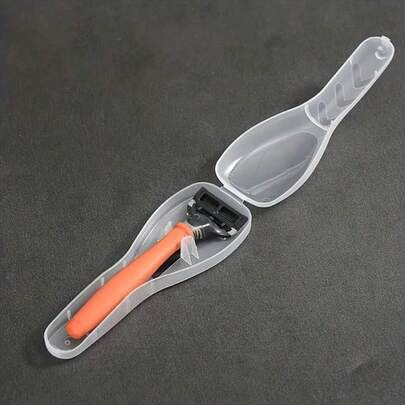 2pcs Portable Manual Razor Box Plastic Box Containers Store Razors, Travel Manual Razor Boxes And Razor Holders