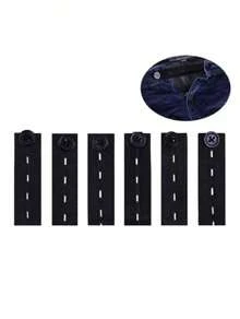 2pcs Waist Belt Extender, Elastic Adjustable Pant Extender, Maternity Pants Stretchy Button - Black - View 3