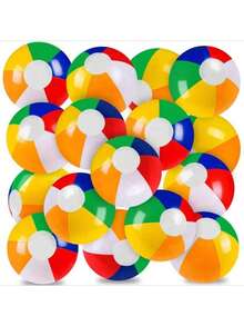 1pc Beach Ball, Summer Inflatable 6-Color Rainbow Pool Water Party Decoration, Suitable For Lawn, Beach, Beach Team Games, Gifts,Party Supplies,Beach Essentials,Pool Games,Swimming Games,Inflatable Games