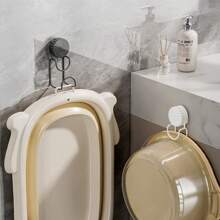 Rotierender Saugnapf Waschbecken Aufbewahrungshaken, einfache Installation, wiederverwendbar, multifunktionale Badezimmer Waschbecken Aufbewahrung