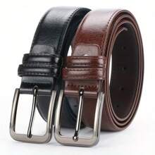 1/2pcs Men's Casual Leather Belt With Pin Buckle, Suitable For Daily Commute, Business Party Fall, Autumn, Halloween Autumn-Winter Accessories,Suitable For Teens, Youth,Men,Casual, Outdoor, Athletic, Vacation, Graduation Gifts, Birthday, Daily Wear Halloween, Casual, Business, Street, Boho, Western, Outdoor, Gift For Men, Husband, Boyfriend, Father, Dad, Christmas