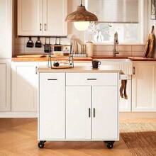 SoBuy Kitchen Cart FKW126-WN - White - View 4