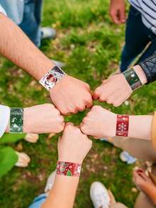 12 Stücke Weihnachts-Slap-Armbänder, Weihnachts-Slaps für Weihnachtsparty Dekoration, Weihnachts-Schnapparmreifen mit verschiedenen Mustern, beliebteste Partyartikel, Geschenke für Klassenzimmer-Preisaustausch - Die beliebtesten Slap-Armbänder für Weihnachtsfeiern