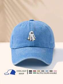 Șapcă vintage ușoară, spălată, cu model fantomă, pălărie unisex, stil camionist, casual, potrivită pentru Halloween, camping, călătorii - culoare negru/vișiniu/albastru/gri/kaki/cafea disponibilă, material respirabil, brodat durabil - fantomă - Vizualizare 20