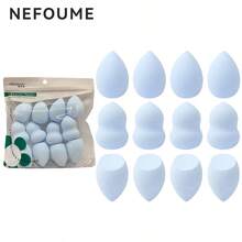 NEFOUME 1 Pack Of 12pcs Makeup Sponges With Storage Bag, Multipurpose Makeup Sponge For Liquid, Cream And Powder Foundation, Latex-Free Dry & Wet Use Makeup Sponges, Suitable For All Skin Types - Multicolor - View 9