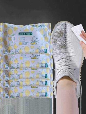 60pcs/12pcs/36pcs Sneaker Wipes, Shoe Cleaner To Remove Stains, Non-Washing, Cleaning Wet Wipes For Sports Shoes, Sneakers, Suitable For White Shoes