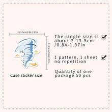 50pcs Extreme Weather Tornado Cartoon Decorative Stickers For Cabinet, Skateboard, Phone Case, DIY - Multicolor - View 3