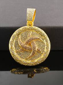 1 件男女通用个性化符号圆形吊坠项链，时尚百搭项链配饰