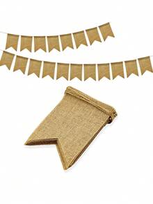 12pcs 3 Meters Wide Burlap Pennant Banners, DIY Party Decorations, Suitable For DIY Decor, Birthday, Wedding, Party, Classroom, Graduation, All Saints' Day, Halloween, Samhain, Large Events, Garden And Home Decoration - Linen Swallowtail Flag - View 1