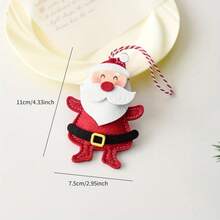 3pcs Christmas Mini Santa Claus, Snowman, House Decor, Random Style - Red & Green Bow Ornaments, Christmas Tree, Home Holiday Decor, No Battery Needed, Handmade Fabric Crafts, Seasonal Gift, Holiday Atmosphere Accent