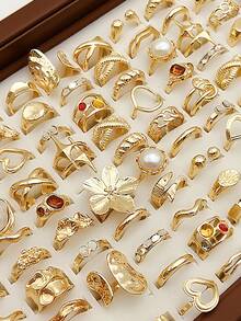 14pcs/12pcs/7pcs/6pcs/5pcs/3pcs/20pcs Women Elegant Vintage Rings Set, Includes Flower Rings, Faux Pearl Rings, Suitable For Daily Wear, Party, Wedding, Women Autumn/Winter Ring Set, Silver Rings - Silver 1 - View 3