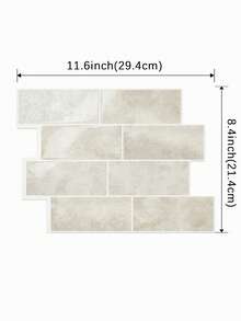 shiny home 1/10/30pcs Green Brick Pattern Imitation Tile Self-Adhesive Wall Stickers, Peel And Stick Wall Tile, Waterproof Wallpaper For Living Room Kitchen Backsplash Bathroom Home,Zellige Style - Beige - View 3