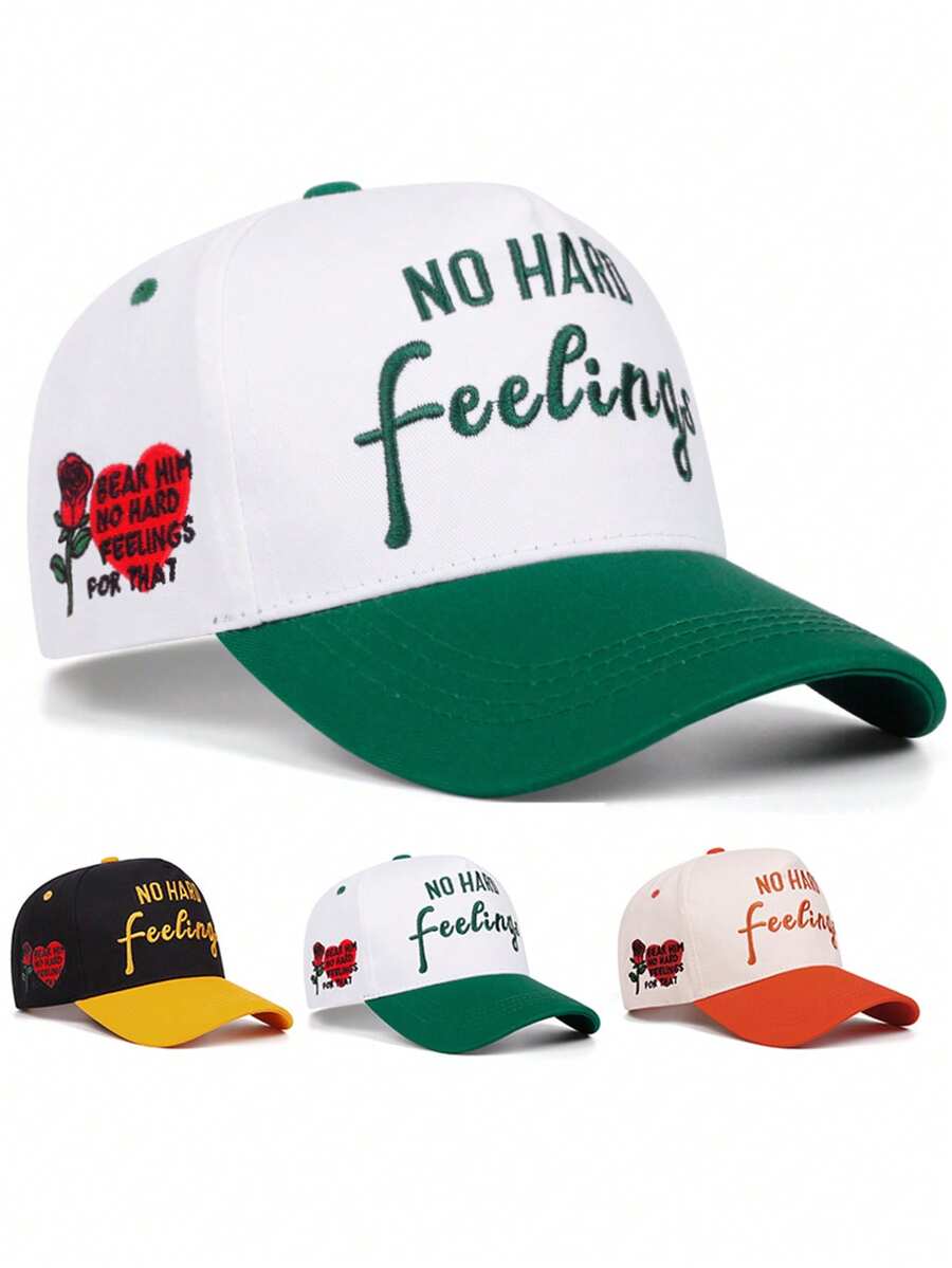 1 No Hard Feelings Rose Three-Dimensional Embroidered Baseball Cap For Men's And Women's Outdoor Sports Events Casual Baseball Cap Fashion - Nhiều màu - Xem 1