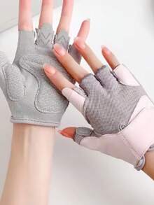 A Pair Of Fitness Women's Half-Finger Gloves That Prevent Calluses, Suitable For Outdoor Cycling, Anti-Slip And Wear-Resistant, For Rock Climbing, Weightlifting, Rope Skipping, And Horizontal Bars.