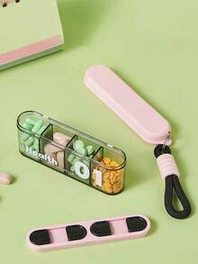 1 szt. Przenośne, przenośne, przenośne pudełko na leki, cztery siatki, trzy posiłki dziennie, opakowanie i pudełko do przechowywania leków, ultramini butelka na leki