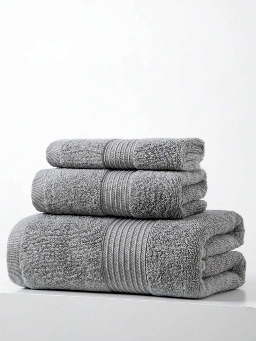 1件套毛巾套装，包含1条灰色极简轻薄浴巾（70*140厘米）、1条小号面巾/手巾（34*74厘米）和1条方形手帕（34*34厘米）。速干、吸水、柔软，适用于浴室、厨房、旅行、礼品、健身房、海滩、酒店、沙龙、户外等场合。适用于美容沙龙、酒店运动、家居必需品、毛巾、护肤等场合的浴巾 - 灰色 - 查看 1