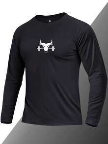 Tricou bărbătesc cu mânecă lungă subțire, model casual personalizat cu imprimeu, pentru primăvară și toamnă, potrivit pentru plajă, stațiune, sport, golf, pescuit, baschet, camping, sală de sport, activități în aer liber, stratificare, cadou pentru iubit/soț