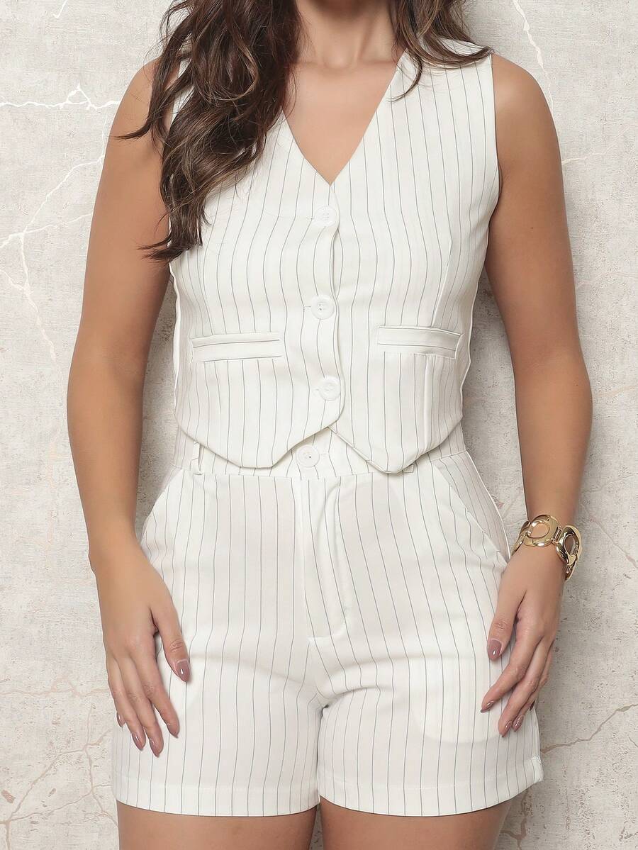 New Stylish And Elegant Summer Suits Vest Set With Shorts - Nhiều màu - Xem 1