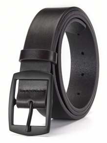 1pc New Fashion Casual Luxury Men's Belt, High-Quality PU Leather, Metal Buckle, Designer Style, Fits S Size Clothing, Unisex, Ideal Gift For Family And Friends, Casual, Business, Boyfriend, Husband, Father, Men's Gift, Daily Wear - Black - View 9